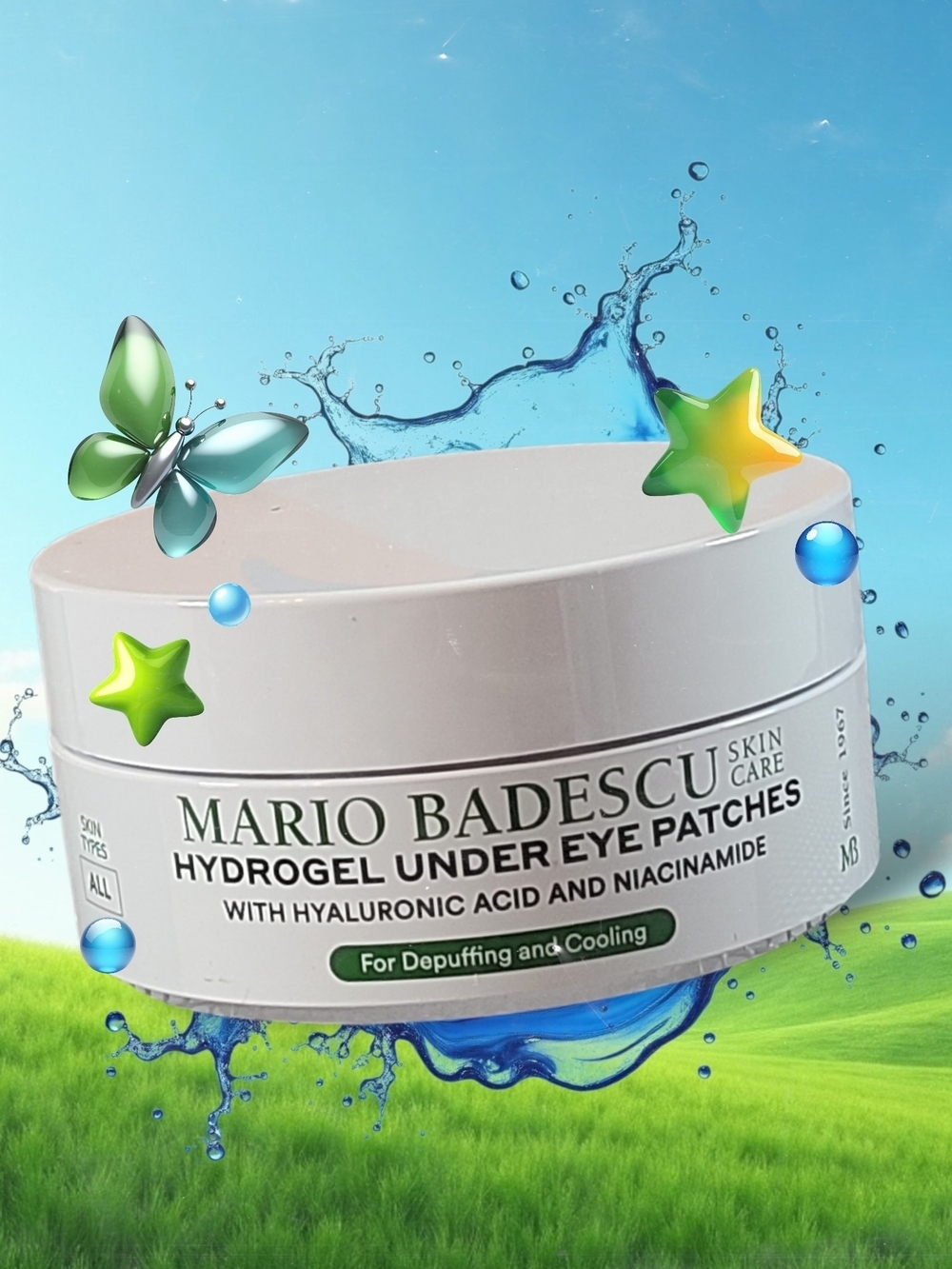 Mario Badescu Hydrogel Under Eye Patches - For Depuffing & Cooling 60 Patches